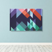 Abstrakt Geometrisches Navy Green Brown Elegant Leinwanddruck (Insitu (Holzboden))