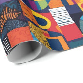 Abstrakt Geometrisches Patchwork afrikanisches ame Geschenkpapier (Rolleneckpunkt)