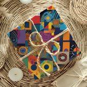Abstrakt Geometrisches Patchwork afrikanisches ame Geschenkpapier