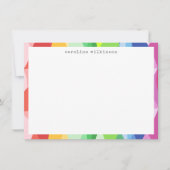 Abstrakt Geometrisches Regenbogenriss Personalisie Mitteilungskarte (Vorderseite)
