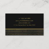 Abstrakt Geometrisches Schwarz-Foil-Fotograf Visitenkarte (Rückseite)