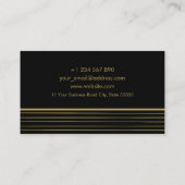 Abstrakt Geometrisches Schwarz-Foil-Fotograf Visitenkarte (Rückseite)