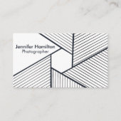 Abstrakt Geometrisches Schwarz-Weiß-Fotograf Visitenkarte (Vorderseite)