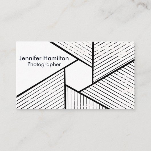 Abstrakt Geometrisches Schwarz-Weiß-Fotograf Visitenkarte (Vorderseite)