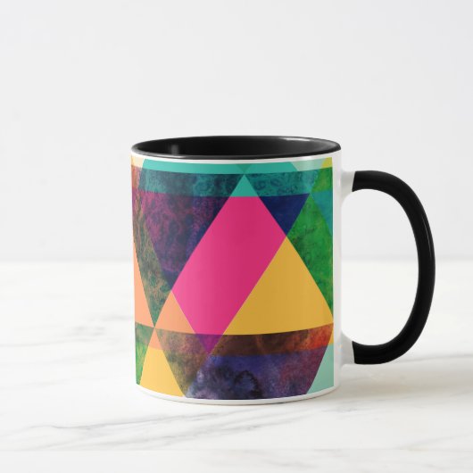 Abstrakt Geometrisches Wasserfarbdreieck Tasse (Rechts)