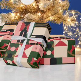 Abstrakt Geometrisches Weihnachtsspielzeug Geschenkpapier