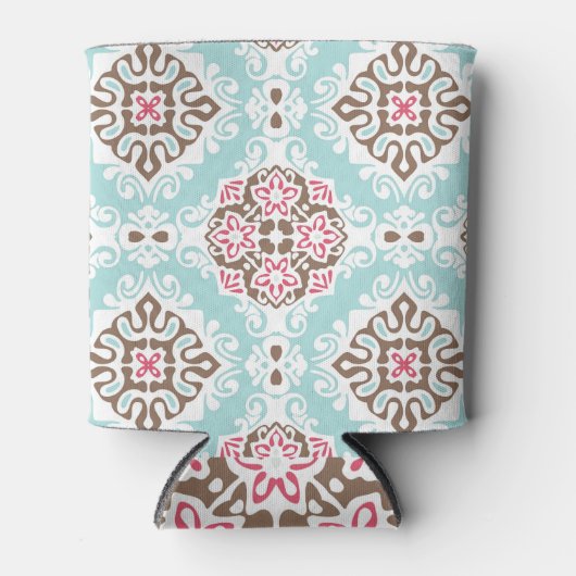 Abstrakt gepolstert: Vintages nahtloses Muster Dosenkühler (Vorderseite)