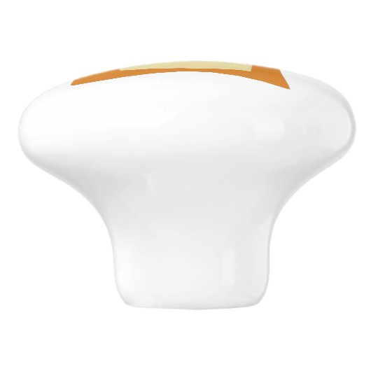 Abstrakt gepresste Rechtecke Mitte des Jahrhundert Keramikknauf (Seitenansicht)