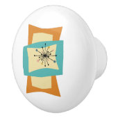 Abstrakt gepresste Rechtecke Mitte des Jahrhundert Keramikknauf (Rechts)