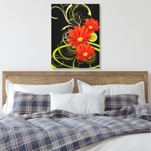 Abstrakt Gerbera Leinwanddruck (Insitu (Schlafzimmer))