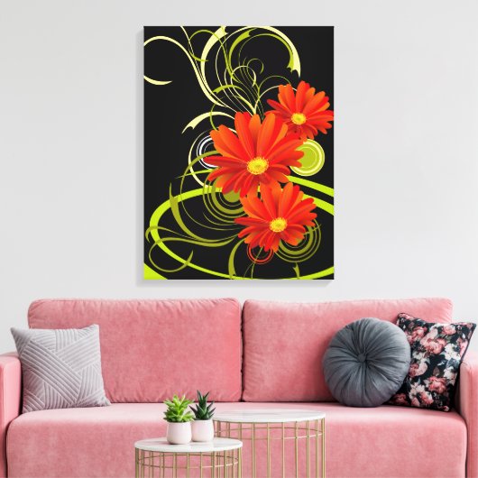 Abstrakt Gerbera Leinwanddruck (Insitu (Wohnzimmer))