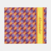 Abstrakt geschmolzene Flammen Fleece mit Namen (Vorderseite (Horizontal))