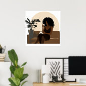 Abstrakt gesichtslose Schwarze Mauer Kunst Poster (Heimbüro)