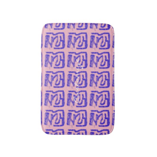 abstrakt gesprühte blaue Thunder_Cove Badematte (Vorderseite Vertikal)