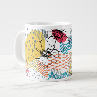 Abstrakt gestaltete Blumencafeetasse Jumbo-Tasse
