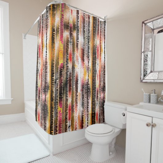 Abstrakt gestreift aus aufgeschnittenem Papier Duschvorhang (Beispiel)