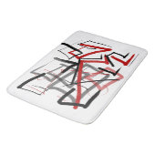 Abstrakt gestreift, schwarz und rot badematte (Schrägansicht)