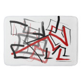 Abstrakt gestreift, schwarz und rot badematte (Vorderseite)