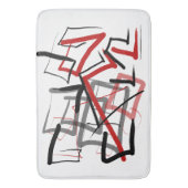 Abstrakt gestreift, schwarz und rot badematte (Vorderseite Vertikal)