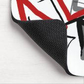 Abstrakt gestreift, schwarz und rot mousepad (Ecke)