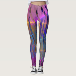 Abstrakt gestreifte glänzende geometrische Dekorat Leggings
