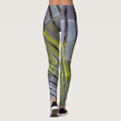Abstrakt gestreifte glänzende geometrische Dekorat Leggings (Rückseite)