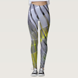 Abstrakt gestreifte glänzende geometrische Dekorat Leggings