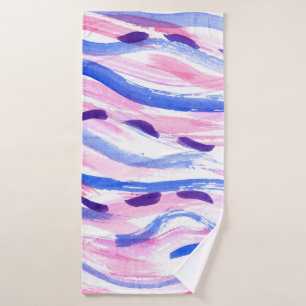 Abstrakt gestreifter Aquarellhintergrund. Pinselst Badehandtuch