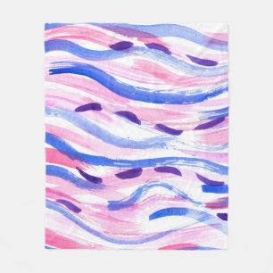 Abstrakt gestreifter Aquarellhintergrund. Pinselst Fleecedecke
