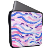 Abstrakt gestreifter Aquarellhintergrund. Pinselst Laptopschutzhülle (Vorne Rechts)