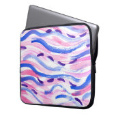 Abstrakt gestreifter Aquarellhintergrund. Pinselst Laptopschutzhülle (Vorderseite Links)