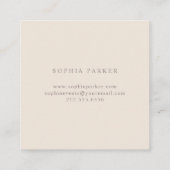 Abstrakt gestrichen | Elegant Minimalistisch neutr Quadratische Visitenkarte (Rückseite)