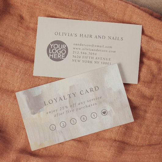 Abstrakt gestrichen | Elegantes Minimalistisches L Treuekarte