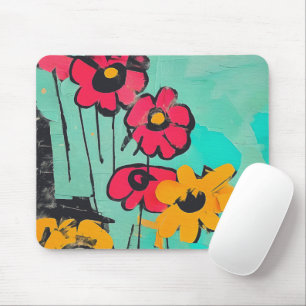 Abstrakt gestrichene Blume Mousepad