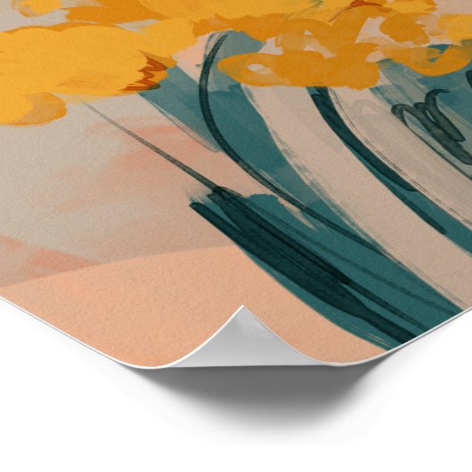 Abstrakt gestrichene Blume Poster (Ecke)