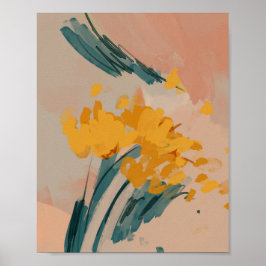 Abstrakt gestrichene Blume Poster