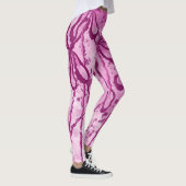 Abstrakt gestrichene Blume rosa Leggings (Rechts)