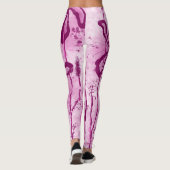 Abstrakt gestrichene Blume rosa Leggings (Rückseite)