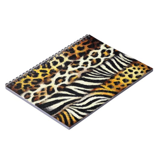 Abstrakt gestrichene gemischte Wildtierdrucke Notizblock (Linke Seite)