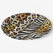 Abstrakt gestrichene gemischte Wildtierdrucke Pappteller (Schrägansicht)
