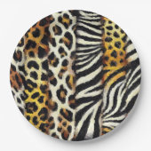 Abstrakt gestrichene gemischte Wildtierdrucke Pappteller (Vorderseite)