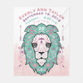 Abstrakt gestrichene Leon Baby Girl Birth Stats Re Fleecedecke (Vorderseite)