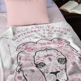 Abstrakt gestrichene Leon Baby Girl Birth Stats Re Fleecedecke