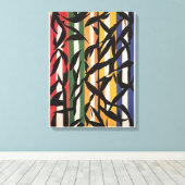 Abstrakt gestrichene Malerei mit Blätter Leinwanddruck (Insitu (Holzboden))