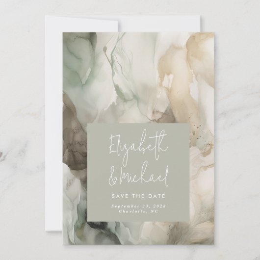 Abstrakt gestrichene, moderne Heirat Save The Date (Vorderseite)