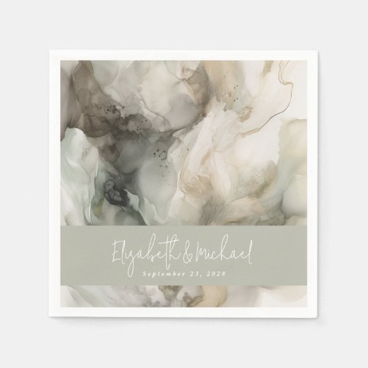 Abstrakt gestrichene, moderne Heirat Serviette (Vorderseite)