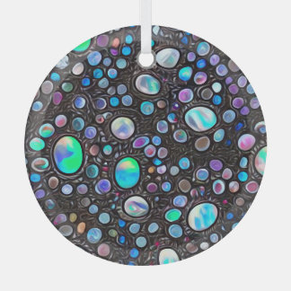 Abstrakt gestrichene Opalsteine Ornament Aus Glas