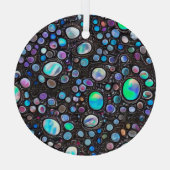 Abstrakt gestrichene Opalsteine Ornament Aus Glas (Rückseite)