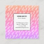 Abstrakt gestrichene Punkte pastellfarbene Sonnena Quadratische Visitenkarte (Rückseite)