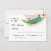 Abstrakt gestrichene Schlaganfälle Hochzeit RSVP (Vorderseite)